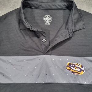 LSU Tigers Mens Medium (38/40) Rivalry Threads Dark Gray Black‎ Polo